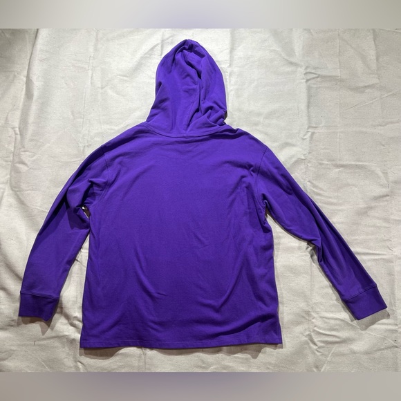 Men’s Retro Y2K Purple Champion Multicolored Logo Hoodie Size L - Picture 2 of 6